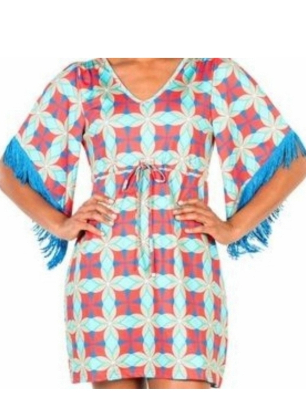 NEW! TRACY NEGOSHIAN Felicity Fringe Dress and/or Swim Cover Up XS.